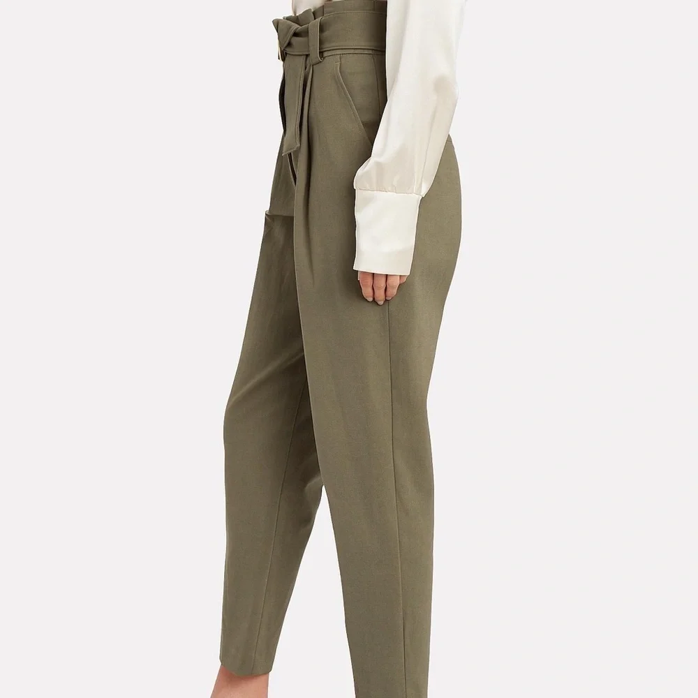 A.L.C. Diego Paperbag Pant in Olive Green Size 4 - Picture 2 of 8